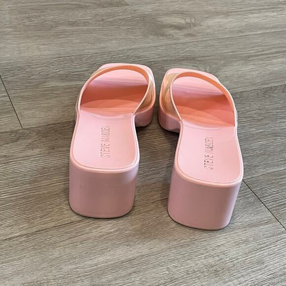 Steve Madden Womens Chunky Jelly Sandals 7 Platform Vacation Beachy Cruise Pink - Picture 6 of 7